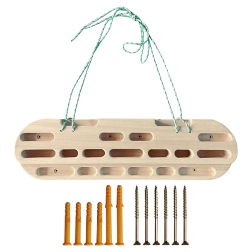 Tabla de escalada de madera para dedos, entrenamiento muscular para naves interiores, entrenador para estudiantes de escalada | Entrenamiento ligero y duradero para el entrenamiento de la pared