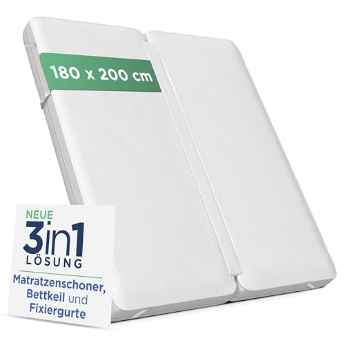 NAPPY Liebesbrücke 180x200cm waschbar | Matratzenkeil mit Matratzenverbinder wasserdicht für Paare und Eltern | Ritzenfüller für Matratzen gegen Verrutschen | Kombination mit Bettkeil