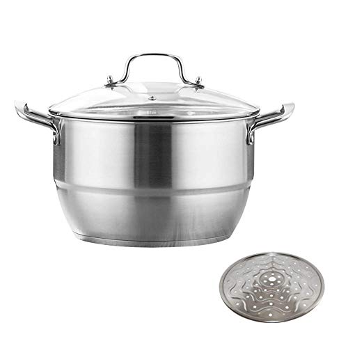 KLLJHB Marmite à Soupe Vapeur, Casserole à Induction électromagnétique, marmite à Soupe en Acier Inoxydable, cocotte, marmite de Cuisine, poêle antiadhésive, casseroles, marmites à pâtes / 22 cm ()