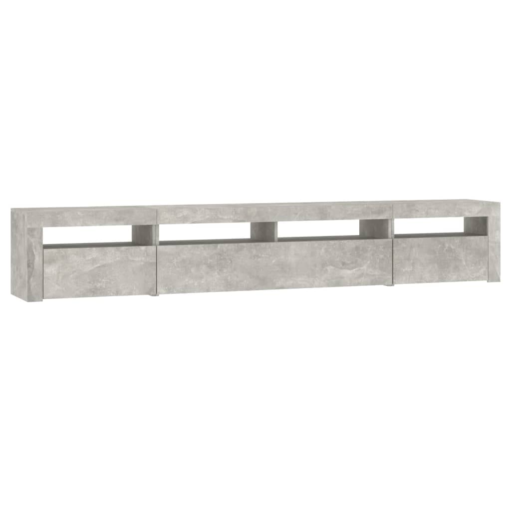 vidaXL Mobile Porta TV con Luci LED Grigio Cemento 240x35x40 cm