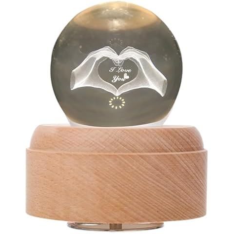 SINGEEK Heart Hand Statue Music Box Cover