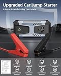 Démarreur de saut de voiture portable 3000A 12V Démarreur de voiture 6L Gaz 3L Diesel, Supersafe Lithium Jump Box avec USB Chargez rapidement, démarrez avec Boussole, Flashlight,LED Écran, Boîte de stockage