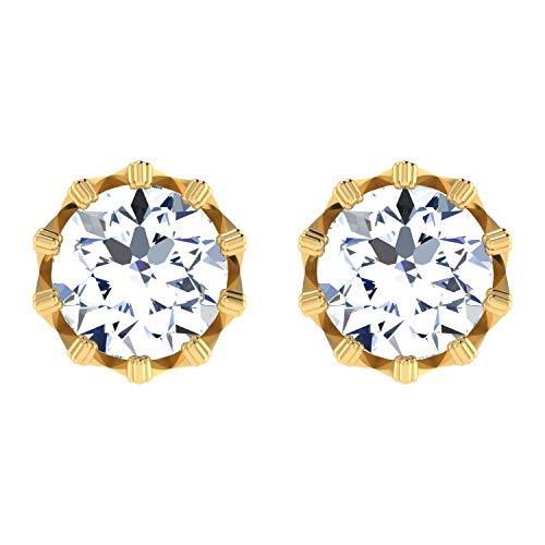 Image of DISHIS 18KT Yellow Gold Stud Earrings for Girls and Women