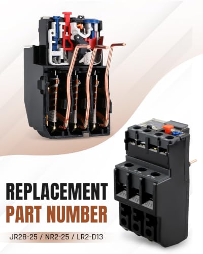 Relé térmico ajustable 7-10A, para protección de motor trifásico, 1NA 1NC, reinicio manual y automático, 690V, compatible con JR28-25 NR2-25 LR2-D13 miniatura 3
