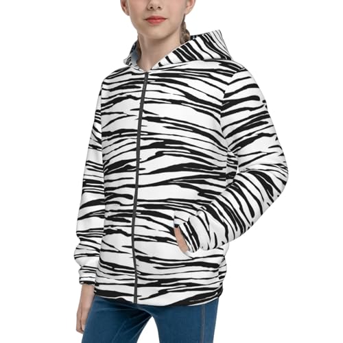 Lines Stripes Wavy Kid Hoodies Boys Zip Up Sweatshirts Girls Pullover with Pocket