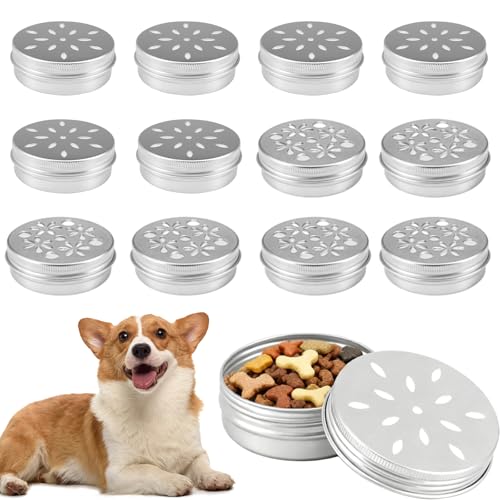 YMTWSRY 12 Stück Hundetraining Zubehör, Aluminium Fährtenarbeit Hund Zubehör Bodentarget Hund Hundeduft-Trainingsbox Metallbehälter mit Belüftungslöchern für Welpendufttraining