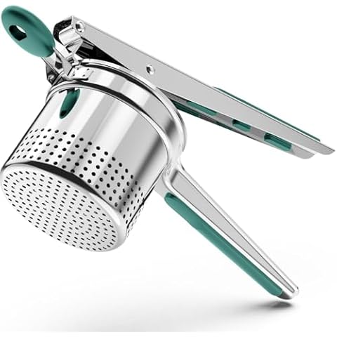 SPEENSUN Potato Ricer 15oz Potato Masher Make Fluffy Mashed Potatoes With Extra Hole, Heavy Duty Potato Ricer Stainless Steel, Non-slip Silicone Handle Ricer For Mashed Potatoes(Green) Cover