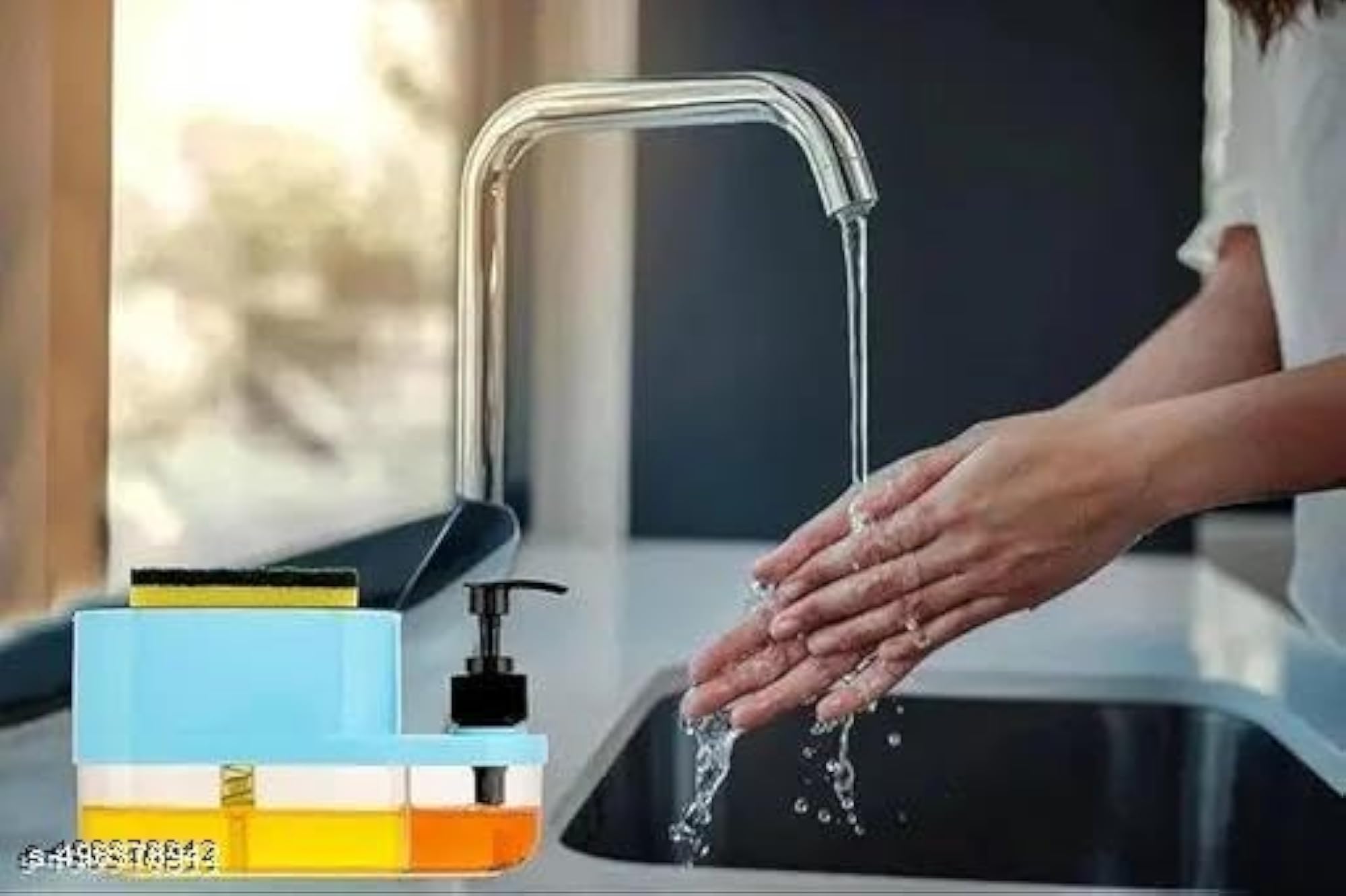 Soap Dispenser and Sponge Holder 2 in 1, Home & Kitchen