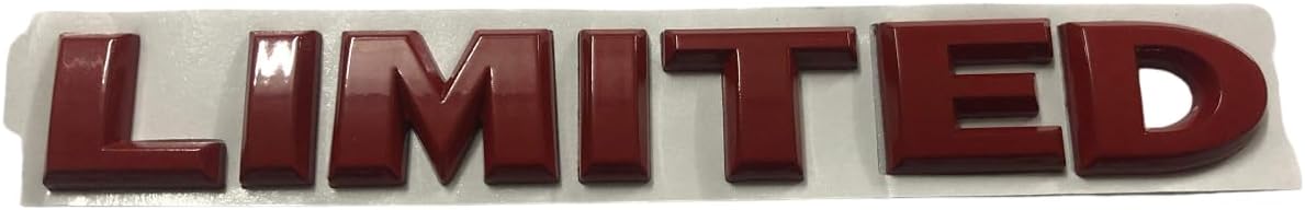 AutomazeMetal 3D Limited Letter Logo Car Sticker, 1.57 x 3.93 x 3.93 Inches, Red