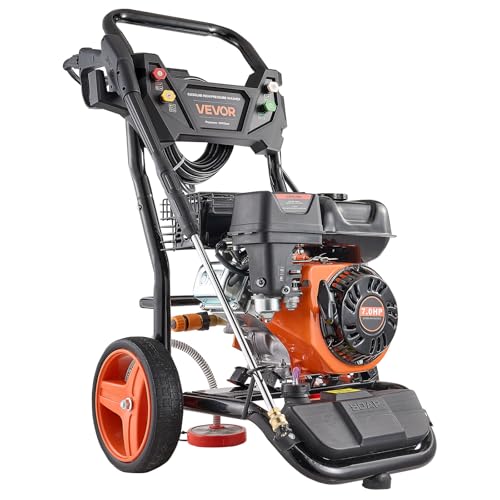 VEVOR Gas Pressure Washer 3600 PSI and 2.6 Max GPM, Full Copper Pump, Spray Gun and Wand, 5 Nozzle Set, 26 ft Hose Gas Powered Pressure Washer for Cars, Fences, Driveways, Homes, Patios, Furniture thumbnail 9
