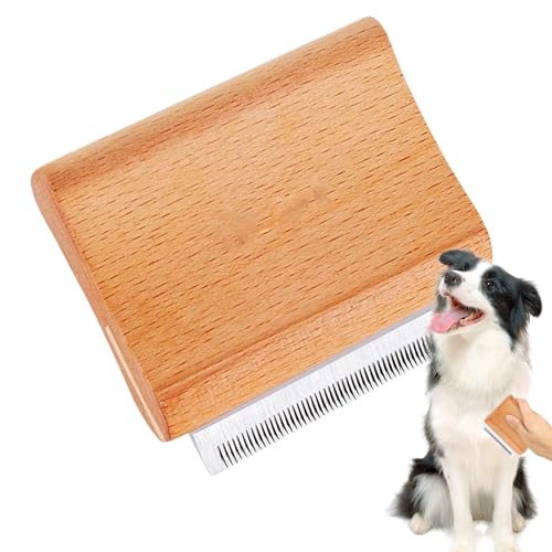 Pettini per cani per la toelettatura, spazzola per di cane, Spazzola per affettare con manico in legno per cani e gatti, Spazzola per toelettatura cani e gatti per animali domestici, spazzole per toel