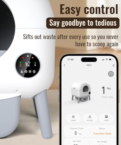 Self Cleaning Litter Box -110L Automatic Cat Litter Box Self Cleaning, All Litter Can Use, with 1 Roll Garbage Bags and Mat, App Control, White. 7 Self Cleaning Litter Box -110L Automatic Cat Litter Box Self Cleaning, All Litter Can Use, with 1 Roll Garbage Bags and Mat, App Control, White. - Image 5