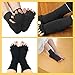 LuckyMoon Toe Separator Socks with Bunion Pads, Foot Alignment Socks Bunion Pads Corrector Foot Pain Relief Yoga Socks Toeless Socks for Women, Black