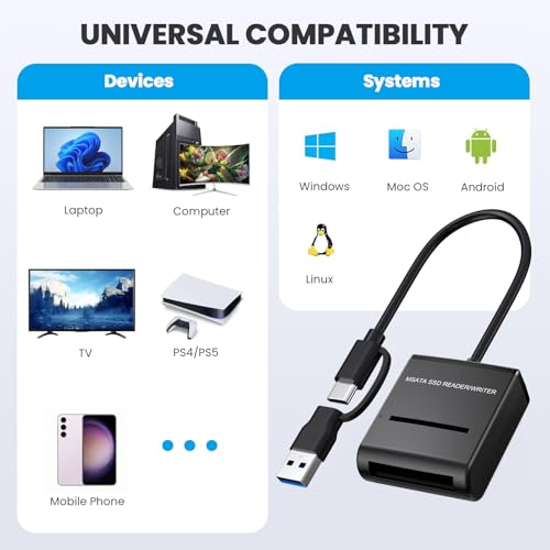 Carcasa externa para SSD mSATA USB 3.0 con aluminio miniatura 4