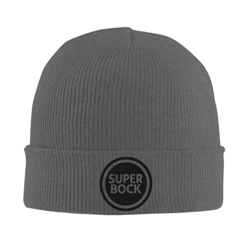 Gorro de Punto de Color sólido Super Bock Gorro de Gorro de Moda cálido Gorro de otoño Invierno al Aire Libre Gorros para Hombres Mujeres Adultos Regalos cálidos