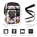 Personalized Small Crossbody Bag Water Resistant Messenger Bags Mini Puppys Pug Printing SlingBag For Men Women