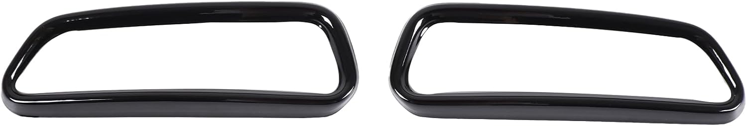 2pcs Stainless Steel Car Modification Four Out Tail Throat Exhaust Pipe Mask Trim Compatible with Audi A6L 2016 2017 2018 Models Accessories (Gloss Black)