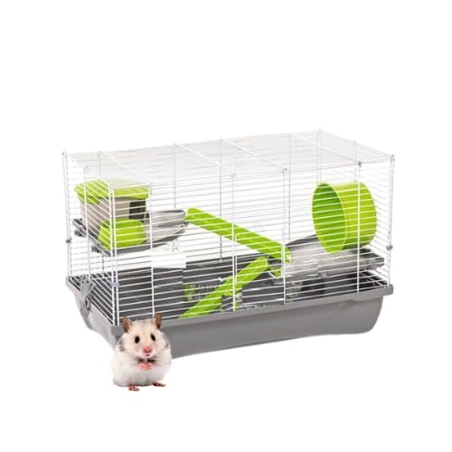 Pet's Market - Gabbia Duffy 2 Prestige per criceto cavia topo piccoli roditori accessoriata con ruota ciotola casa tubo scala 58X32X38