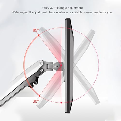 Support d'écran unique AMONIDA construction premium en aluminium durable pour moniteur 30" - 4