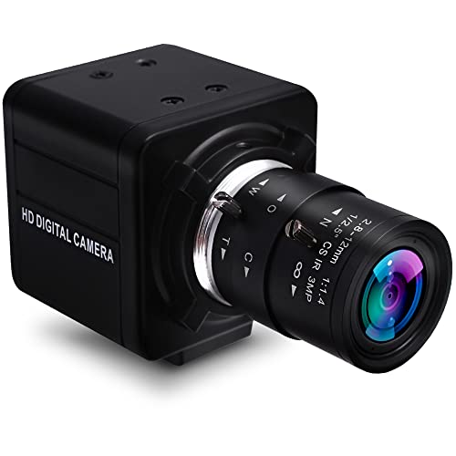 ALPCAM USB-Kamera, 8 MP, Weitwinkel, 2,8–12 mm, manuelles Zoom-Objektiv, Webcam, Full HD 2448P, USB-Webcam für Videokonferenzunterricht, Plug-and-Play, Web-Cam für Windows Linux Mac