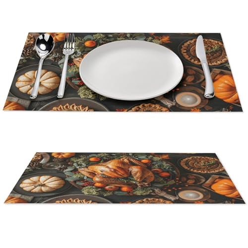 Sets de table de cuisine dinde pour repas de fête en extérieur