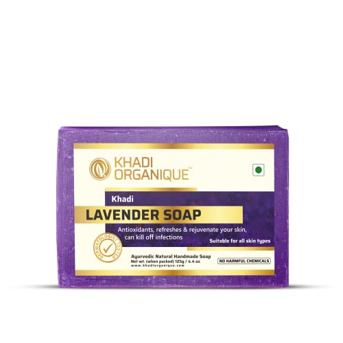 Image of Khadi Organique Natural Herbal Pure Lavender Soap Pack of 3 (100% Handmade Soap)