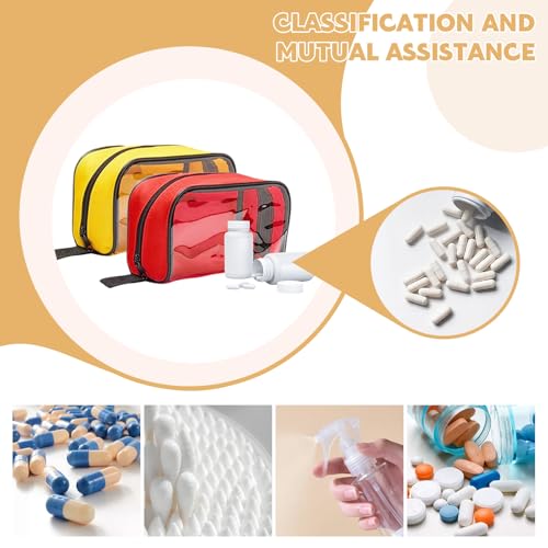 Image of 8 Pcs First Aid Pouches,Color Coded First Aid Medical Kit Medical Pouch with Transparent Window,4 Colors Empty First Aid Bag,Portable Medical Bag for Medical Supplies Travel