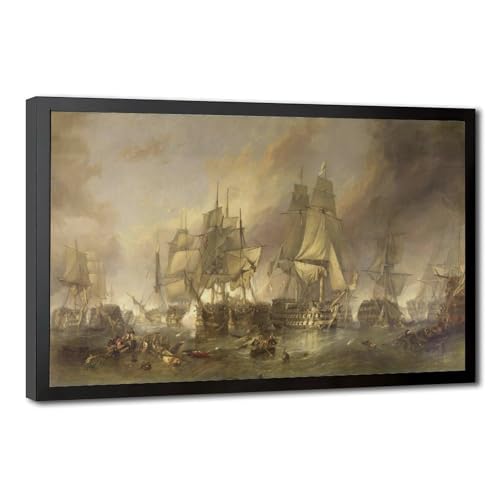 The Battle of Trafalgar de Stanfield tableau haut de gamme sur toile tendue