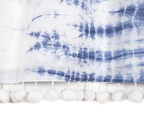 Image of Ravaiyaa - Attitude is everything Shibori Dyed Half Window Kitchen Curtain 100% Cotton Short Drapery Valance Curtain 40 inch X 18 inch Inch (Indigo Blue)