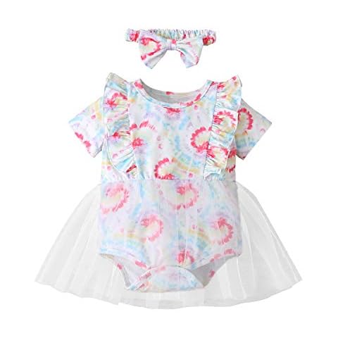 Yoriko Newborn Infant Baby Girl Clothes Floral Jumpsuit Ruffles Backless Romper Playsuit + Headband Outfits (Pink-A, 6-9 Months) Cover
