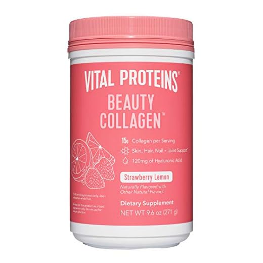 Vital Proteins Beauty Collagen Peptides Powder Supplement for Women, 120mg of Hyaluronic Acid - 15g of Collagen Per Serving - Enhance Skin Elasticity and Hydration - Strawberry Lemon - 9.6oz Canister