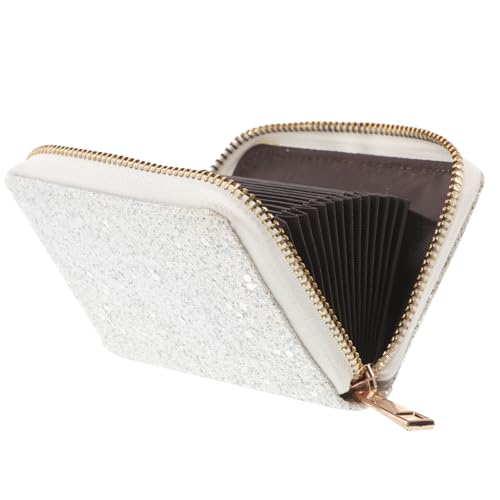 LIFKOME Coin Purse Wallet for Women Stylish Zipper Clutch with Card Slots Large Capacity Pu Leather Card Organizer White for Everyday Use