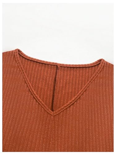 Image of SOLY HUX Women's Long Sleeve Shirts Ribbed Knit Pullover Tops Tee