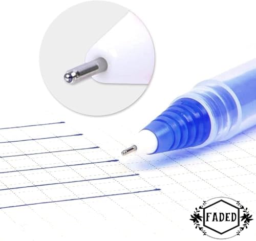 Image of Faded 6pcs 0.5mm Needle Tip Liquid Ink Rollerball Pens | Quick-Drying Smooth Writing Pens for School, Office, Journaling & Everyday Use (blue)