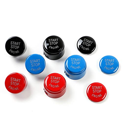 RuleaxAsi Tampa do botão do motor do carro compatível com chassi BMW F/G com argila pegajosa azul