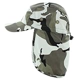 JFH 4 Panel Adjustable Outdoors Fishing Box Cap with Ear Neck Flap Sun Cover (F001 City Camo)
