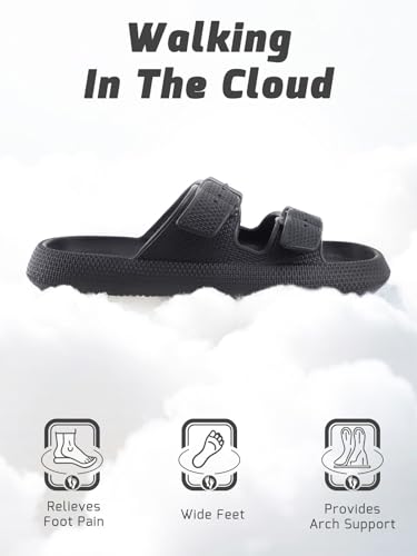 Cloud Slides for Women and Men Pillow Slippers Double Buckle Adjustable Thick Soled Flat Sandals3