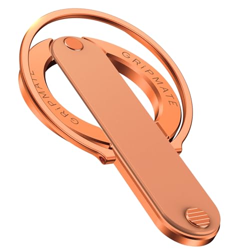 GripMate 2nd Magnetic Phone Ring Holder for MagSafe Removable Finger Loop Phone Ring Grip Two-Sided Magnet Vertical & Horizontal Kickstand Compatible with iPhone 17 Pro Max 16 15 14 13 12 Orange