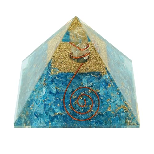 Image of Turquoise Crystal Pyramid (2 Inch) | Feng Shui & Vastu Correction | Crystal Pyramid for Positive Energy, Health, Good Luck | | Home & Office Decor | Gift |