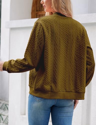 Image of WROLEM Zip Up Sweatshirts for Women Casual Outfits Cardigan Outerwear Trendy Winter Jackets Coat