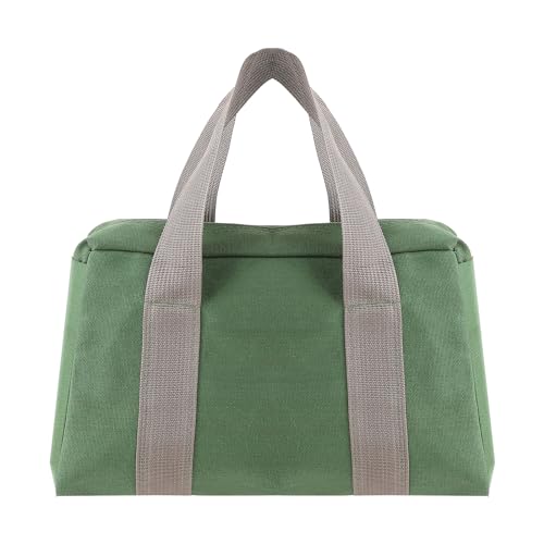 12 Inch Canvas Tool Bag Wide Mouth Tool Bag Heavy Duty Large Capacity Handbag Tool Storage Bag Power Tool Organizer Pouch for Electricians Canvas Tool Pouch Tote Bag for Storage Wrenches Pliers Tools