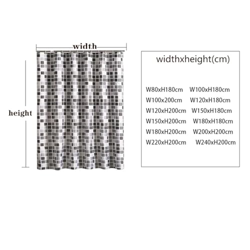 Rideau de douche imperméable tissu polyester mosaïque 150x200cm - 6