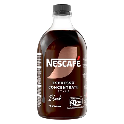 NESCAFÉ Espresso Concentrate Style Black, zuckerfreies Getränkekonzentrat mit löslichem Bohnenkaffee, 2er Pack (1 x 500ml) Einweg-Flasche
