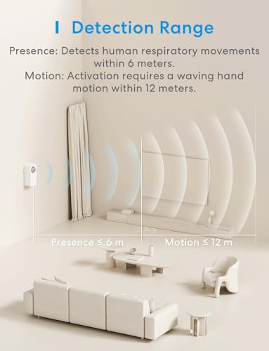 meross Matter Human Presence Sensor, 3-in-1 PIR & Light & mmWave Radar Motion Sensor, AI Motion Detector for Matter Smart Home Automation, Supports HomeKit, Alexa, Google, Home Assistant, 2.4GHz Wi-Fi - Image 5