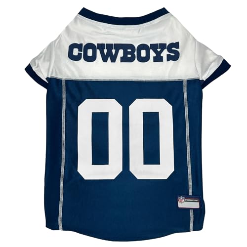 Pets First NFL Dallas Cowboys Throwback Dog Jersey Retro Dog Football Jersey Size Medium Vintage Blue and White