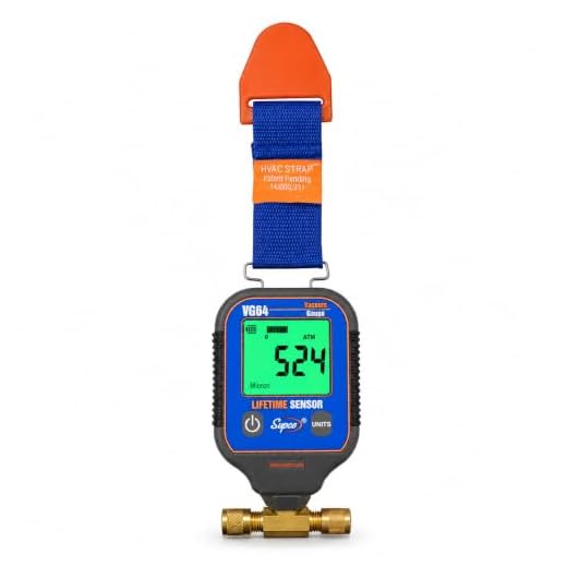 Supco VG64 Vacuum Gauge, Digital Display, 0-12000 microns Range, 10% Accuracy, 1/4" Male Flare Fitting Connection , Grey