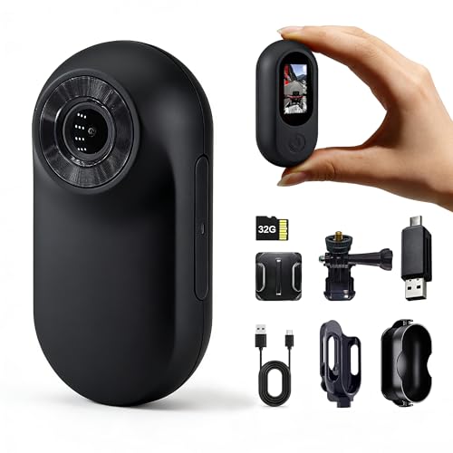 Frelisty Camera Portable Miniature, Caméra POV Magnétique Léger 26g, Mini Caméra Sport 1080P,...