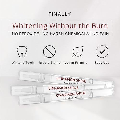 Image of Primal Life Organics Real White Teeth Whitening Pens, All-Natural, Peroxide-Free, Sensitivity-Free, 3 Pack (Cinnamon)