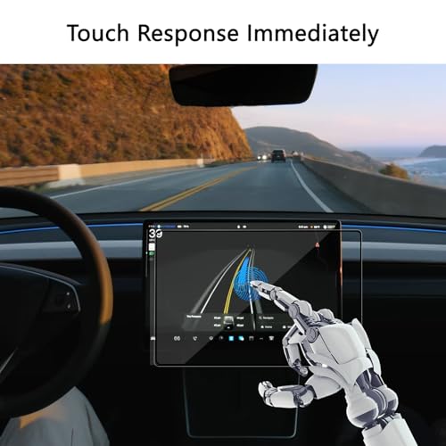 HATUFU For 2026 Tesla Model Y (Premium & Performance) 16 Inch Screen Protector [No Glare & Anti-Fingerprint] Tempered Glass with Auto-Align Touchscreen Accessories Front & Rear (Matte) by HATUFU - Used condition - Image 5