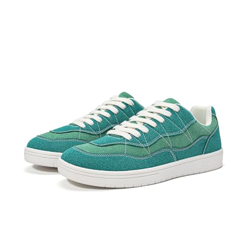 Image of Mirroryou Mens Canvas Sneaker Casual Lace-Up Trainers Daily Green 9.5